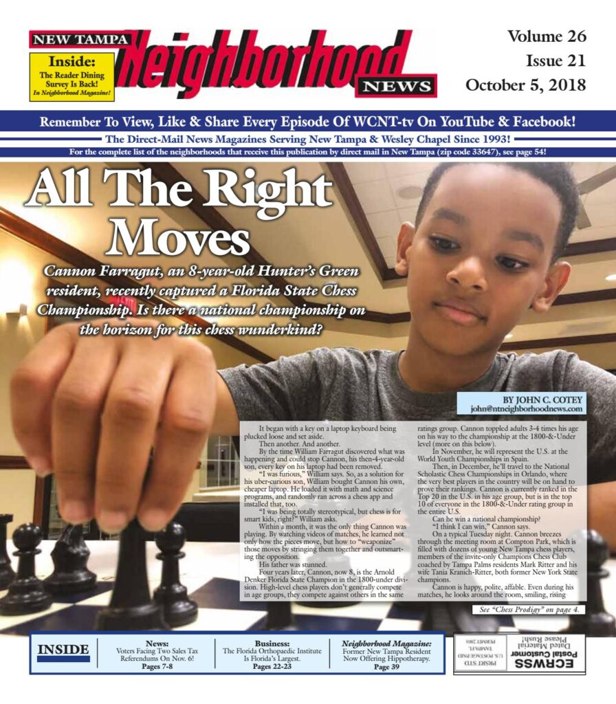 Cannon Farragut in New Tampa newspaper