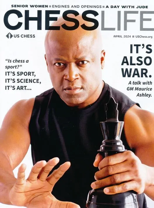 Maurice Ashley Cover of Chess Life April 2024