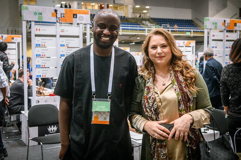 Prince Mulenga (ZAMBIA) & Judit Polgar (HUNGARY). Marck Livshitz