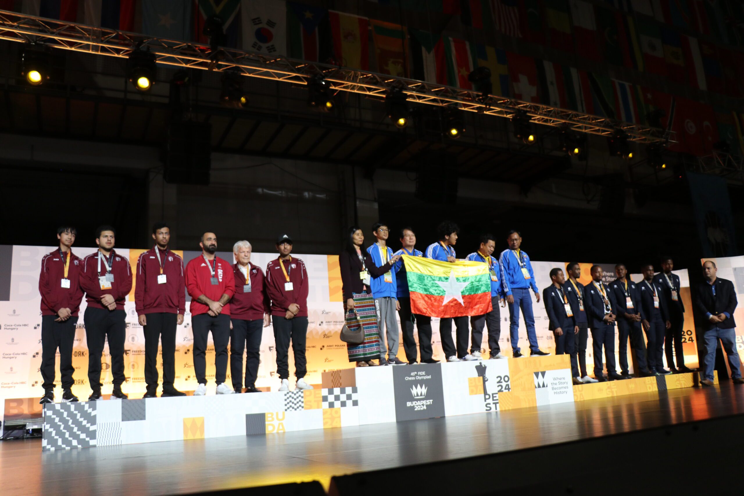 Eswatini Chess Federation winning bronze medal in Category E at 2024 Chess Olympiad