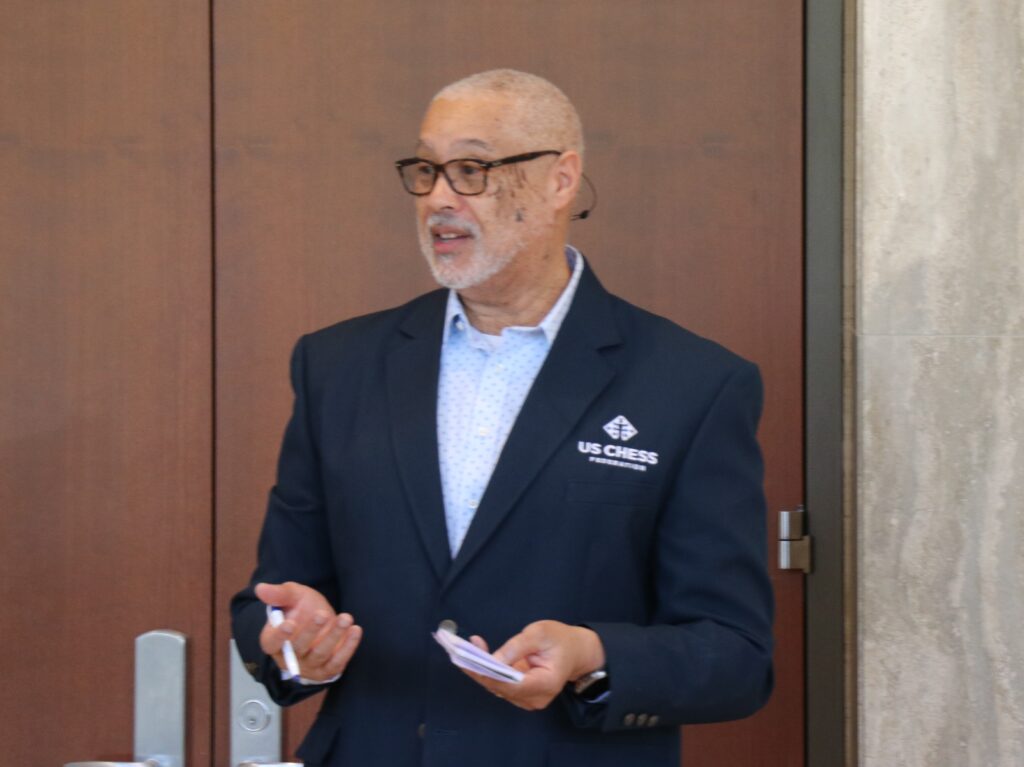 Kevin Pryor speaks at the opening of the 2025 HBCU Chess Classic
Photo by Daaim Shabazz/The Chess Drum